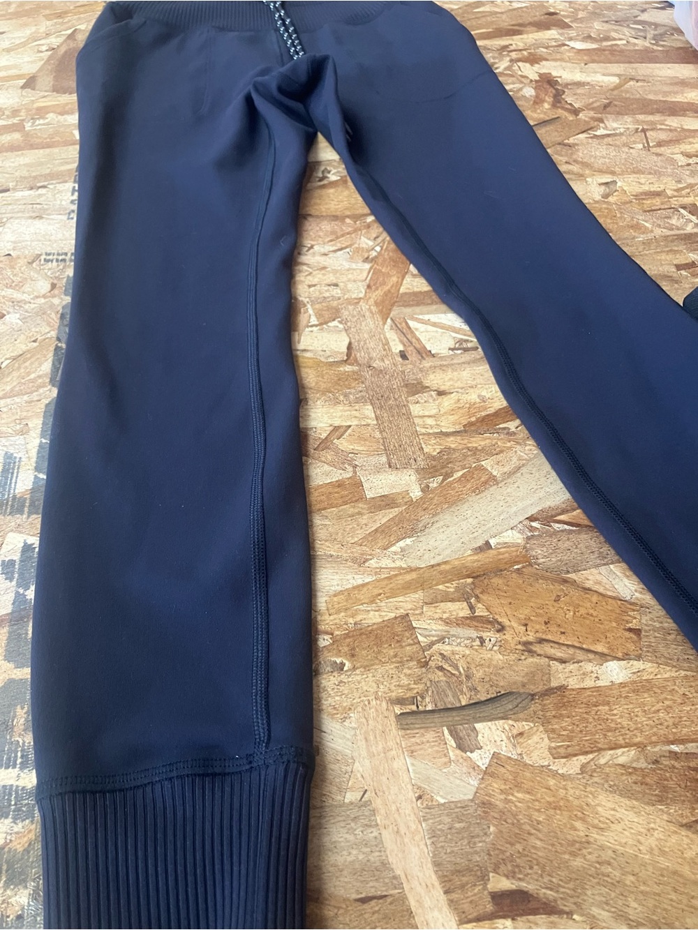 Avalanche Black Women Leggings with Rib Cuff